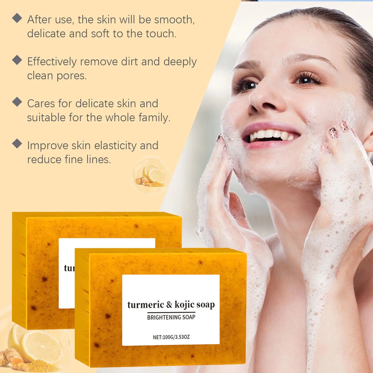 Lemon Turmeric Kojic Acid Brightening Glow Soap