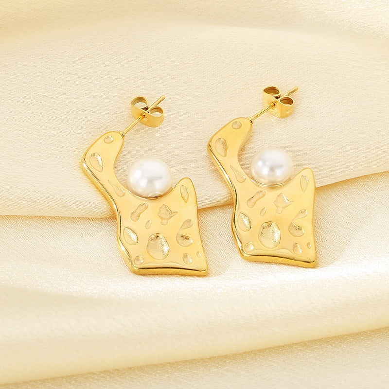 1 Pair Casual Simple Style Streetwear Geometric 304 Stainless Steel 18K Gold Plated Ear Studs