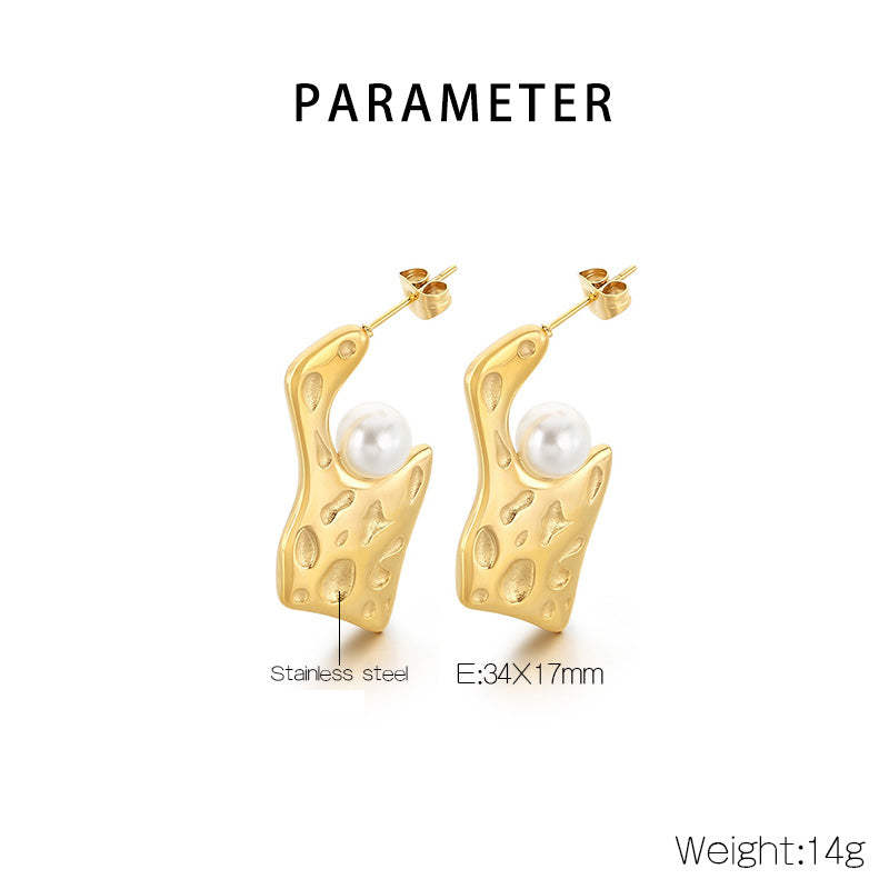 1 Pair Casual Simple Style Streetwear Geometric 304 Stainless Steel 18K Gold Plated Ear Studs