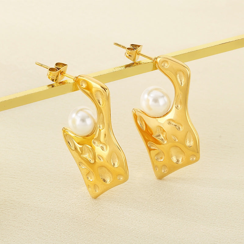 1 Pair Casual Simple Style Streetwear Geometric 304 Stainless Steel 18K Gold Plated Ear Studs