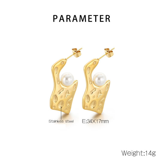 1 Pair Casual Simple Style Streetwear Geometric 304 Stainless Steel 18K Gold Plated Ear Studs